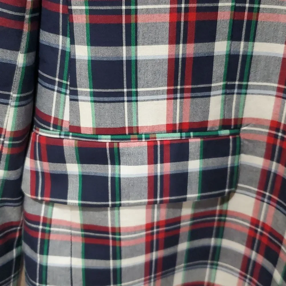 Brooks Brothers Madison Plaid Multicolor Blazer 100% Cotton Size  44L